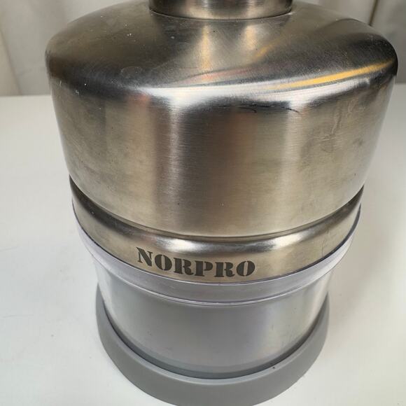 Norpro Stainless Steel Hand Food Chopper Rotating Blade Mini Mincer w/ Container - Picture 3 of 9
